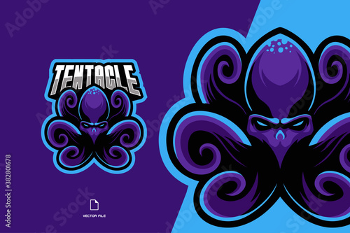 octopus mascot sport logo illustration 