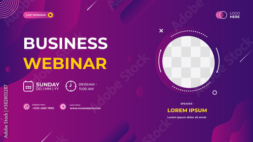 Purple modern background, Dynamic and wave shapes composition. Suitable for web banner, business webinar, seminar, Corporate Meeting, landing page, wallpaper, poster and many more