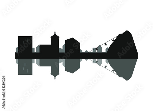 Vászonkép Bregenz city skyline in Austria.