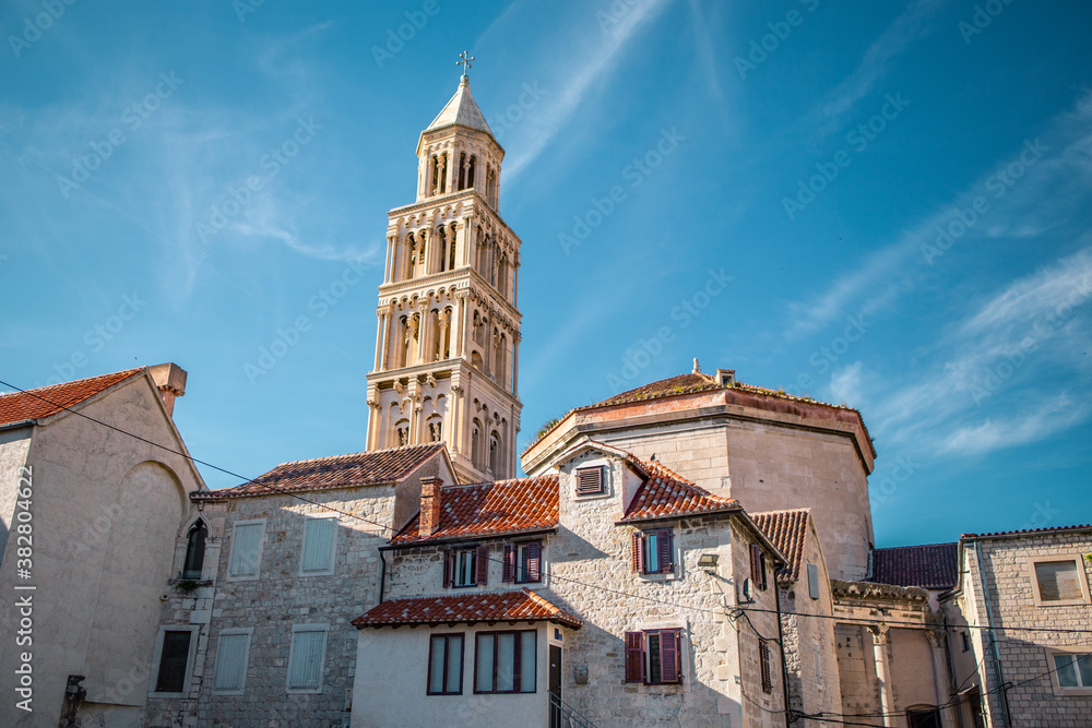 The roman architectures in old town Split, Croatia.