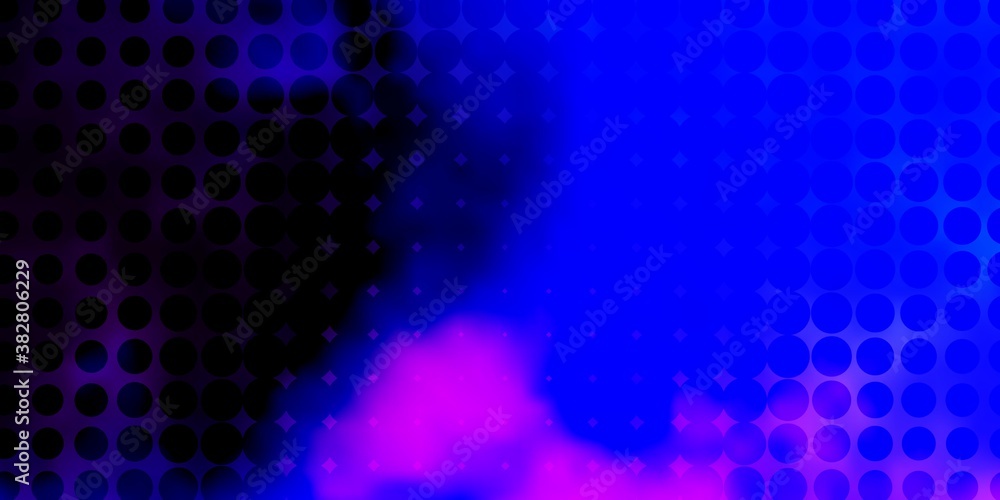 Dark Pink, Blue vector backdrop with circles. Illustration with set of shining colorful abstract spheres. Pattern for wallpapers, curtains.
