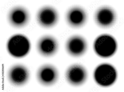 Halftone vector pattern, texture. Circles, dots, screentone illustration. Freckle, stipple-stippling, speckles illustration. Pointillist vector art