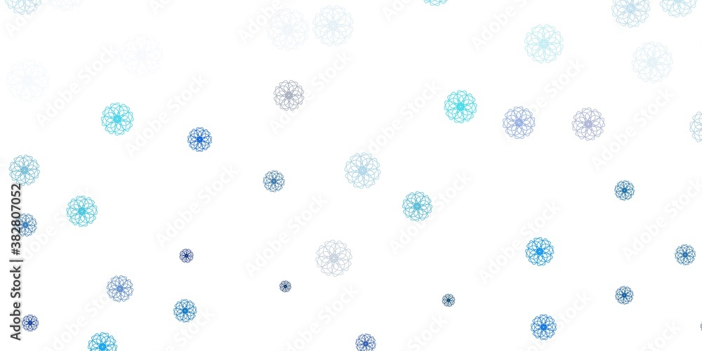 Light blue vector natural layout with flowers.