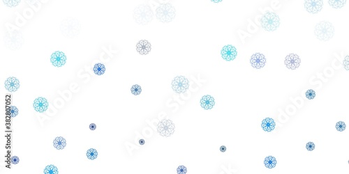 Light blue vector natural layout with flowers.