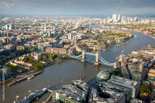 London, UK - Aerial view of Tower Bridge, London, UK