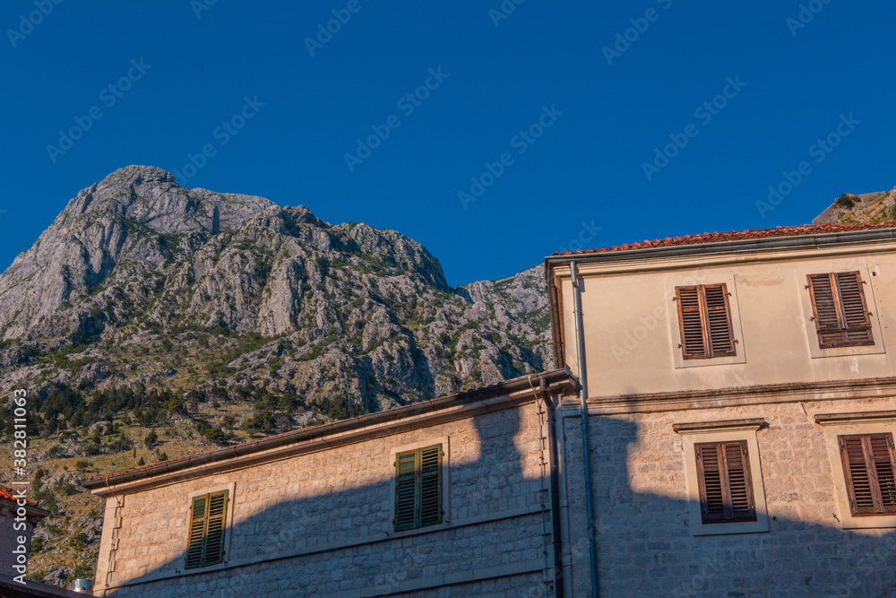 Sunset view of the architectures in old town Kotor, Montenegro. Sunset view of the architectures in old town Kotor, Montenegro.
