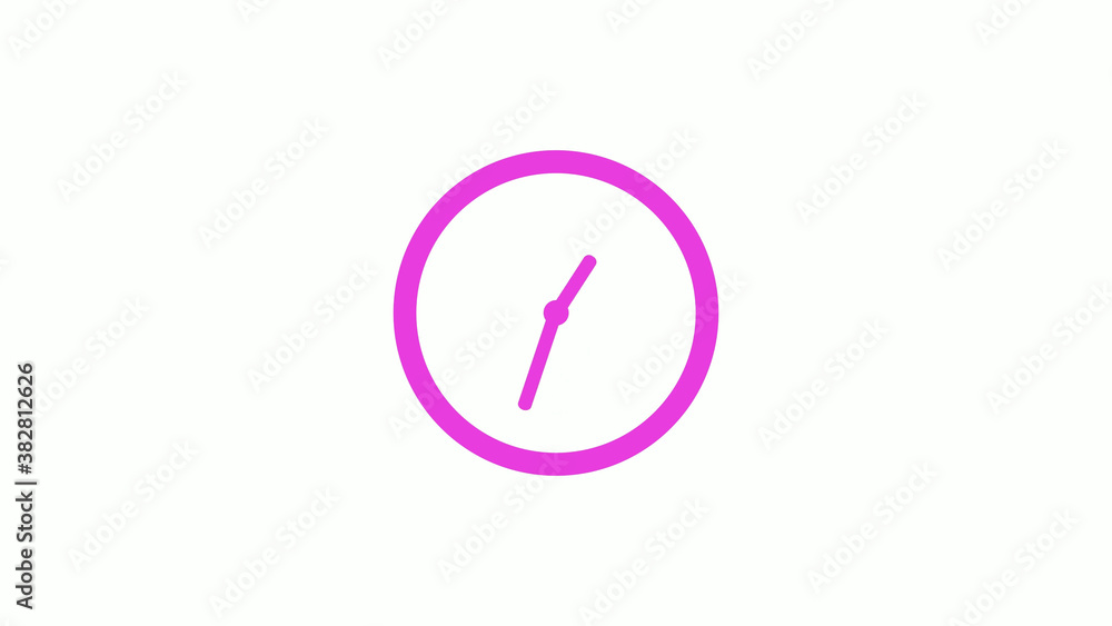 Pink color circle 12 hours clock icon on white background,clock icon Pink color circle 12 hours clock icon on white background,clock icon