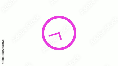 Free Download New pink color circle 12 hours clock icon on white background, Pink clock icon without trick - GFXLoad