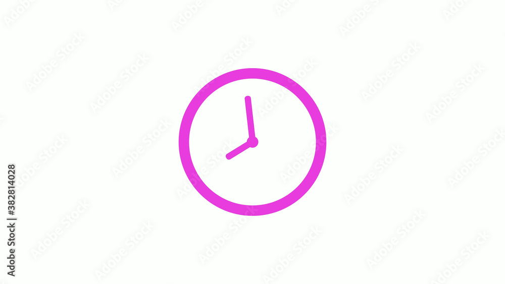 New pink color circle clock icon without trick,New clock icon on white background New pink color circle clock icon without trick,New clock icon on white background