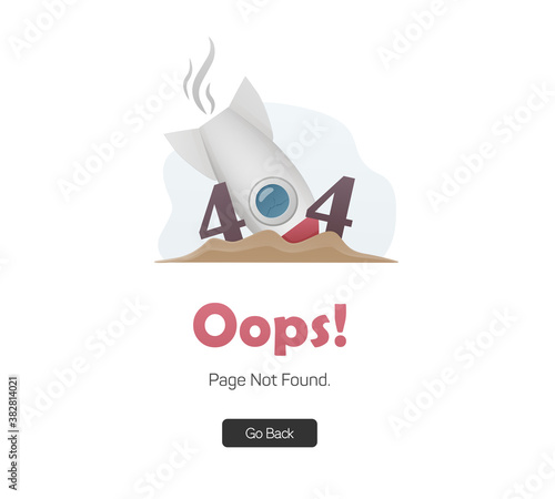 Error 404 page. Oops! Sorry, page not found. Flat illustration for web.