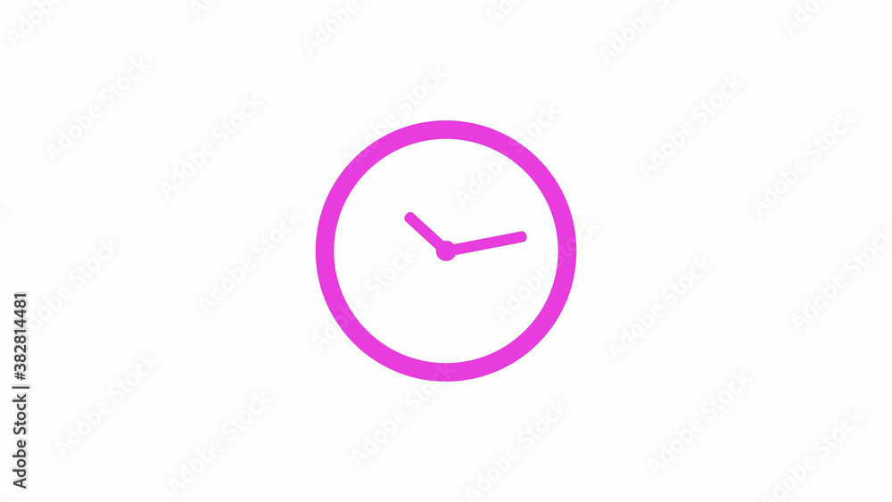 New pink color circle clock icon without trick,New clock icon on white background New pink color circle clock icon without trick,New clock icon on white background