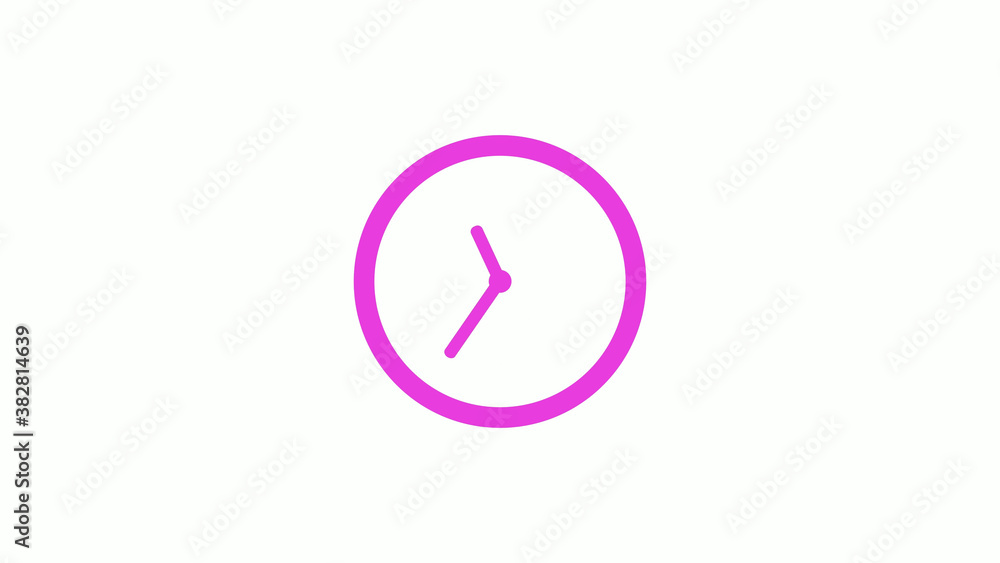 New pink color circle clock icon without trick,New clock icon on white background New pink color circle clock icon without trick,New clock icon on white background