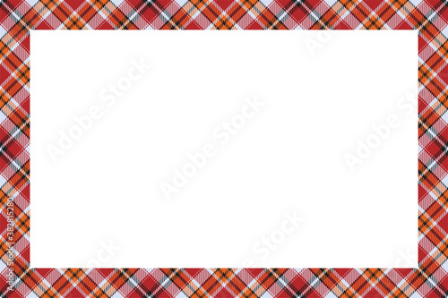 Vintage frame vector. Scottish border pattern retro style. Tartan plaid ornament.