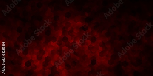 Dark Brown vector pattern with colorful hexagons.