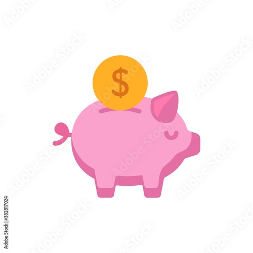 piggy bank icon vector sign symbol. Flat design style modern vector illustration for web design and mobile concept.