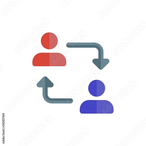 people transfer icon vector sign symbol. Flat design style modern vector illustration for web design and mobile concept.
