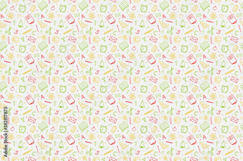 Concept of school background. Seamless pattern with doodles. Vector