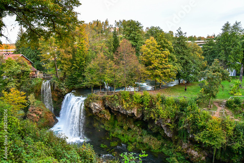 RASTOKE, CROATIA - 2.10.2020. - Ethno village Rastoke in Croatia is located in the town of Slunj close to Plitvice lakes. Rastoke is known for its water powered mechanical mills and many watterfalls