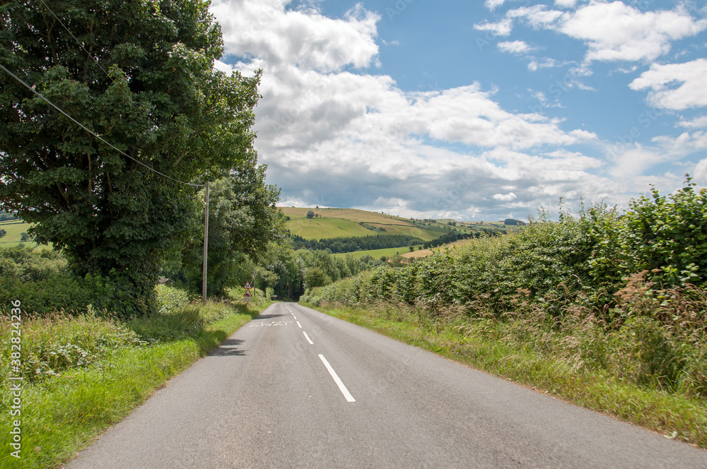 Summertime road travels in the English countryside