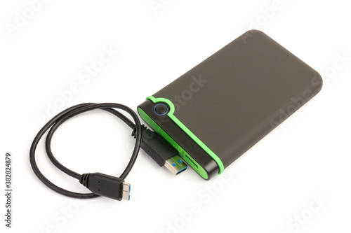 external hard drive for backup on a white background