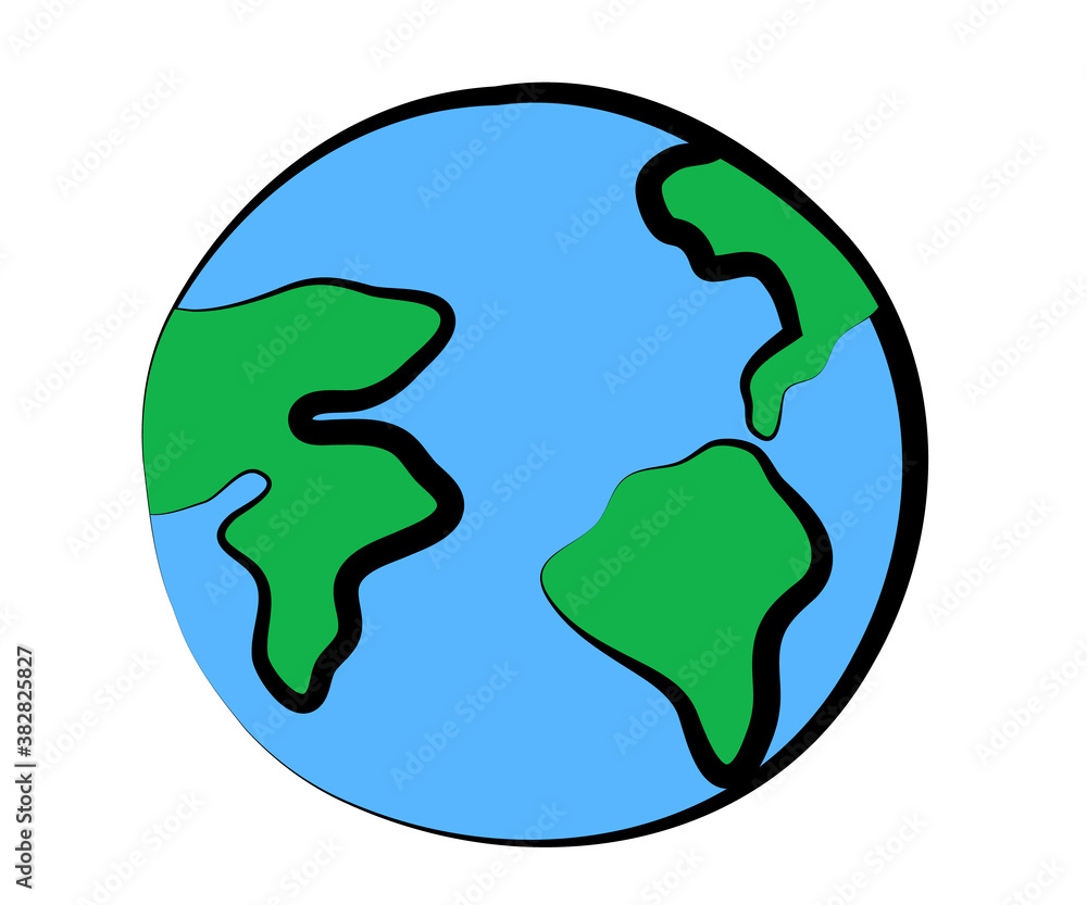 Planet earth on a white background. Cartoon. Vector illustration. Planet earth on a white background. Cartoon. Vector illustration.