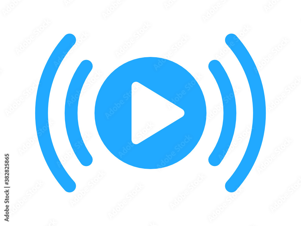 Blue live streaming icon. Broadcast symbol. Social media live video Blue live streaming icon. Broadcast symbol. Social media live video