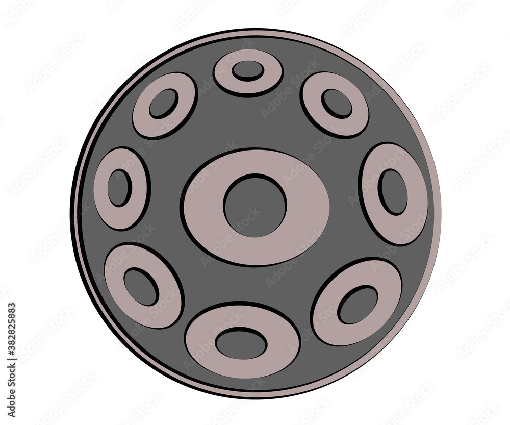 Hand drum on a white background. Musical instrument. Vector illustration. Hand drum on a white background. Musical instrument. Vector illustration.