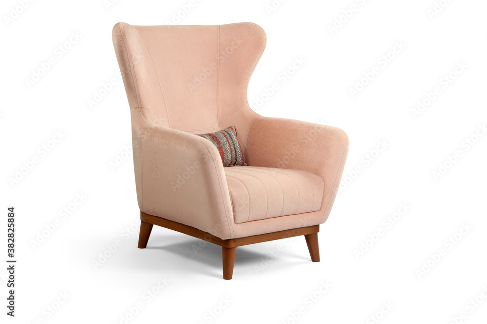 Single sofa modern comfort on white background . corner view Single sofa modern comfort on white background . corner view