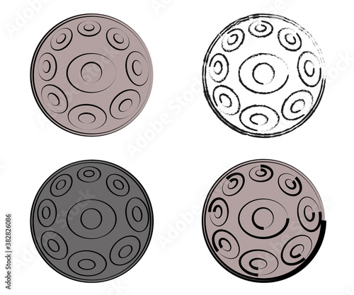 Hand drum on a white background. Musical instrument. Vector illustration.