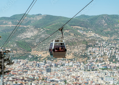 The funicular to the fortress in Alanya in Turkey