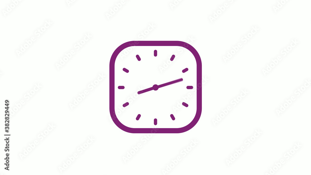 Amazing pink dark square clock isolated on white background,clock icon,12 hours clock icon Amazing pink dark square clock isolated on white background,clock icon,12 hours clock icon
