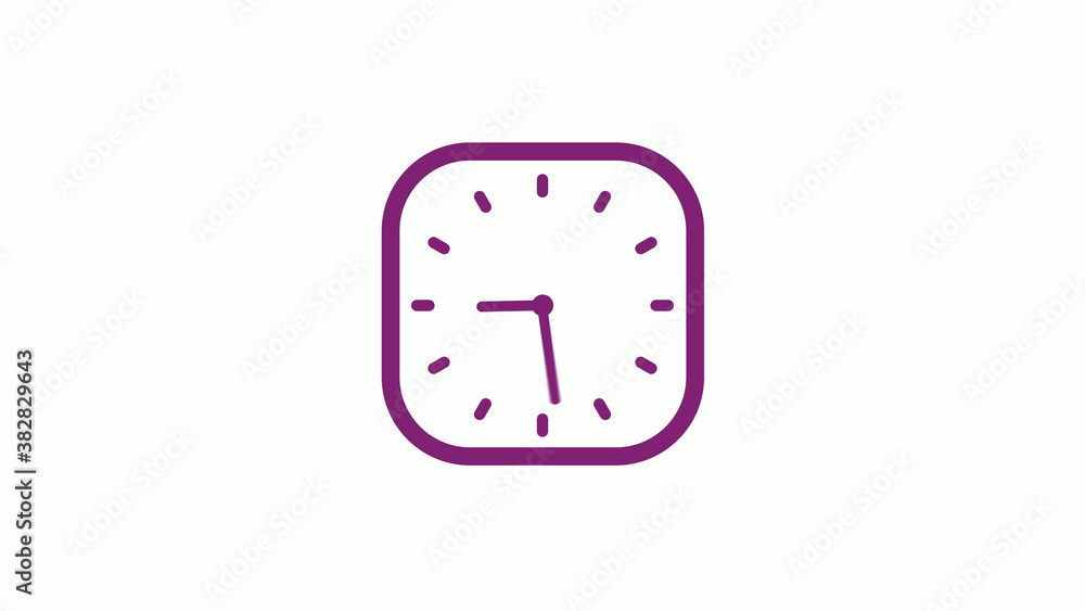 Amazing pink dark square clock isolated on white background,clock icon,12 hours clock icon Amazing pink dark square clock isolated on white background,clock icon,12 hours clock icon