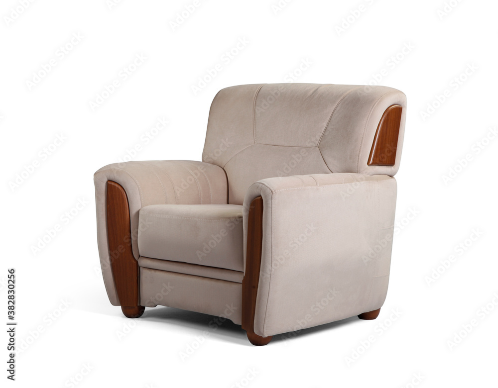 Single sofa modern comfort on white background . corner view Single sofa modern comfort on white background . corner view