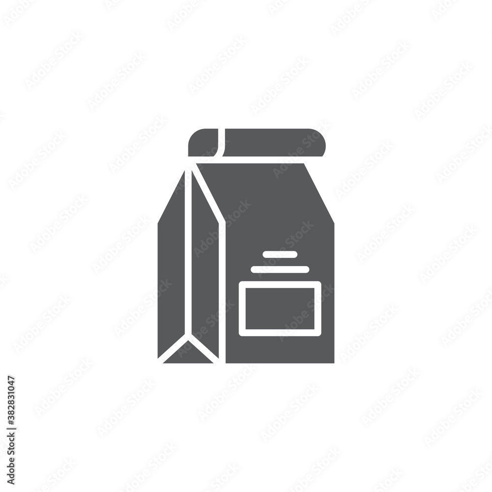 Fast food delivery paper bag vector icon symbol isolated on white background Fast food delivery paper bag vector icon symbol isolated on white background