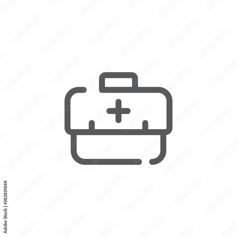 First aid kit vector icon symbol health isolated on white background First aid kit vector icon symbol health isolated on white background