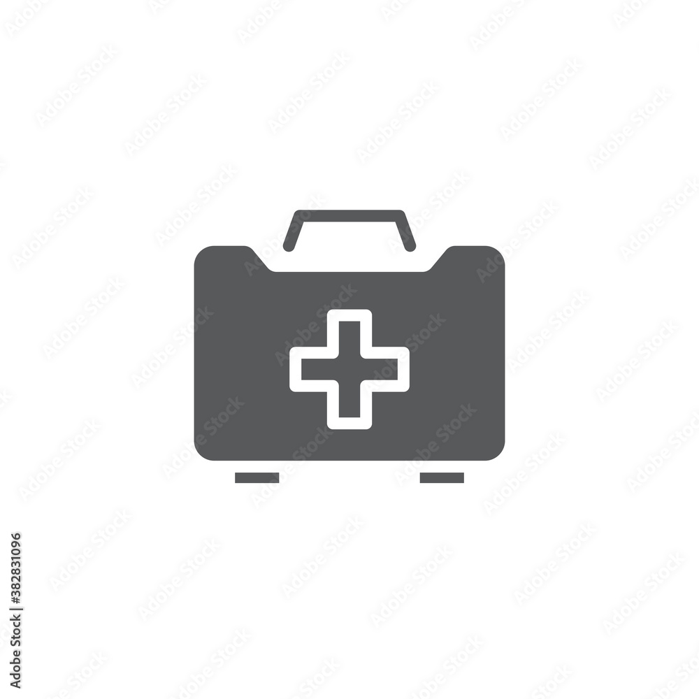 Fototapeta premium First aid kit vector icon symbol health isolated on white background
