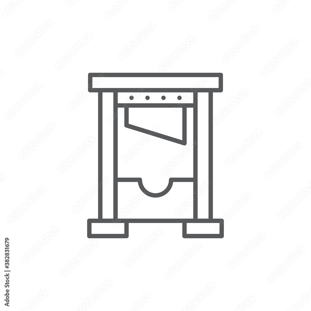 Guillotine vector icon symbol isolated on white background Guillotine vector icon symbol isolated on white background