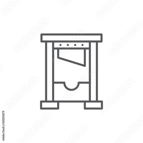 Guillotine vector icon symbol isolated on white background