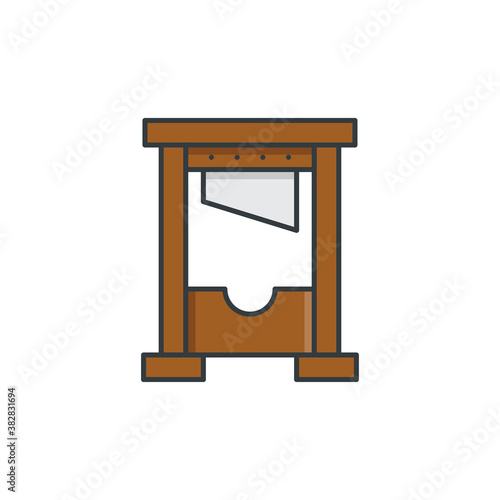 Guillotine vector icon symbol isolated on white background