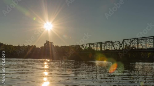 Lambertville, New Jersey Sunset Timelapse Video with Bridge, August 2020 photo