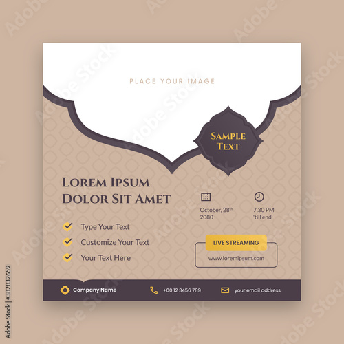islamic poster social media template vector