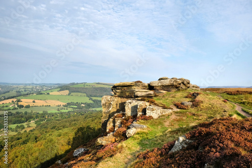 Curbar Edge in the Derbyshire Dales, Peak District, UK