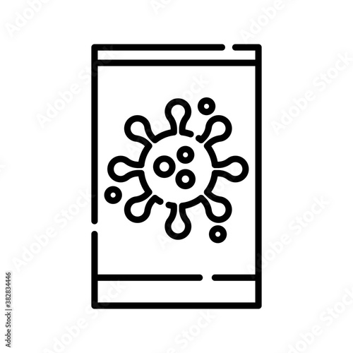 Corona virus on a blue smart phone screen icon