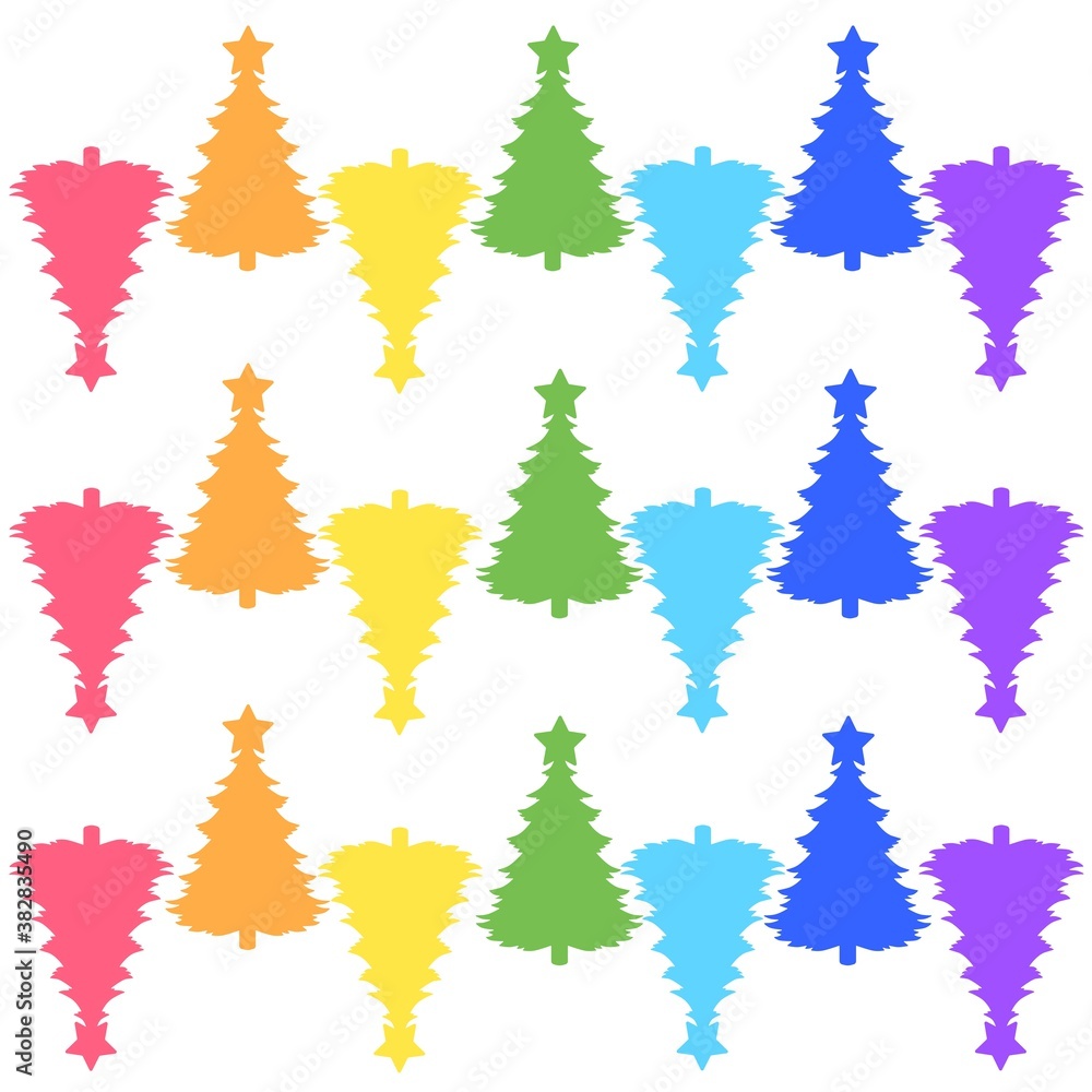 Obraz premium Rainbow Christmas Background Pattern, Vector, Illustration