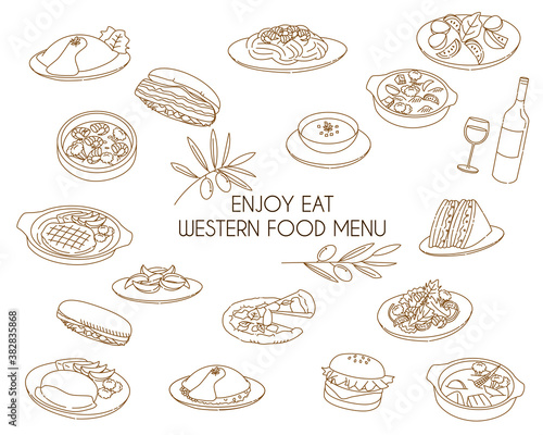 Western food menu line icon
