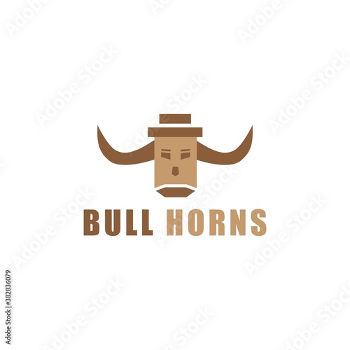 Bull Horns Logo Vector Symbol Vintage 