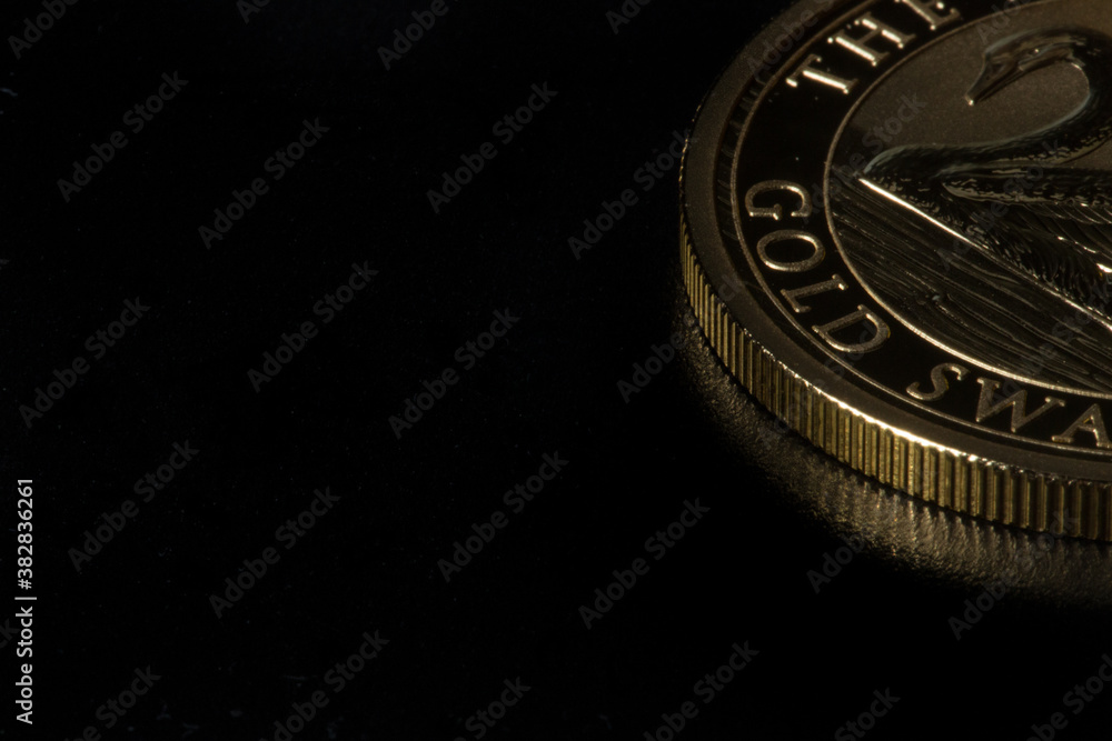 gold bullion coin macro, extreme close up