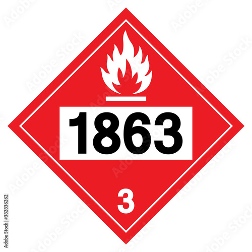 Class 3 Fuel Aviation UN1863 Symbol Sign, Vector Illustration, Isolate On White Background, Label .EPS10