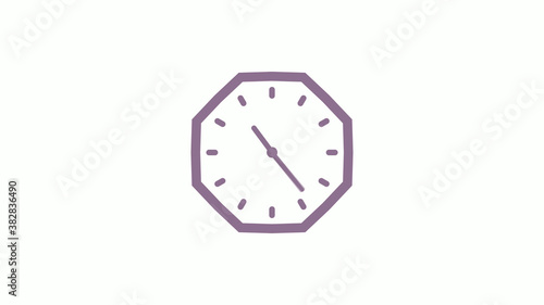 New pink gray counting down 12 hours clock icon on white background,clock icon