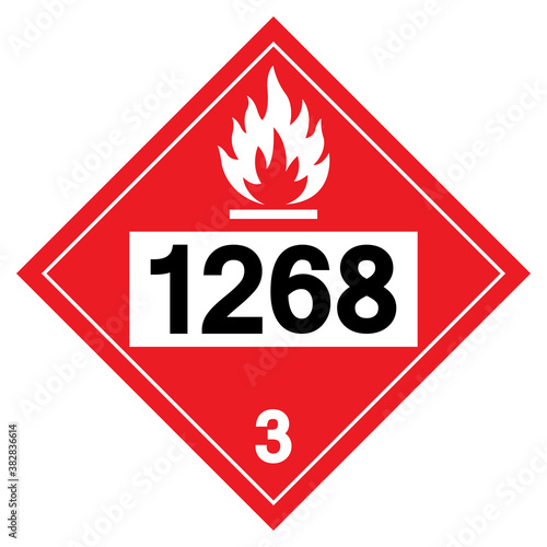 Class 3 Petroleum Distillate UN1268 Symbol Sign, Vector Illustration, Isolate On White Background, Label .EPS10